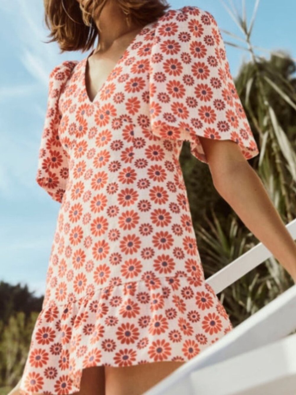 RHODE Mariana Floral Print Mini Dress